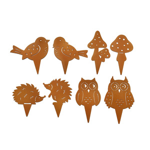 Nouveau rouillé drôle papillon pendentif <span class=keywords><strong>Pot</strong></span> de fleur Plugin fer lapin hérisson Silhouette moderne maison jardin décoration extérieure - Product Image 3