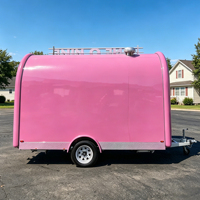 Food Truck Rétro Entièrement Équipé en Acier Inoxydable, Remorque de Concession Personnalisée pour Glaces et Restauration Rapide avec Système d'Alimentation pour la Restauration