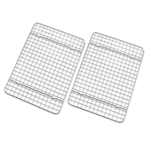 <span class=keywords><strong>Grille</strong></span> de refroidissement en acier inoxydable, support de cuisson au four, pour griller et rôtir, avec pieds, <span class=keywords><strong>grille</strong></span> rectangulaire en fil métallique, convient aux plaques à pâtisserie - Product Image 2