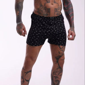 Calzoncillos Bóxer de Algodón con Estampado de Diseñador para Hombre, Negros, Transpirables, de Tela Suave, Cómodos, Ropa Interior Masculina con Cintura Elástica - Product Image 1