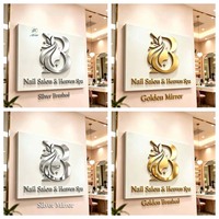 Lettre dorée 3D rétroéclairée par LED avec panneau arrière, signalétique LED intérieure, logo mural LED personnalisé, panneau signalétique commercial pour salon, enseigne murale pour boutique