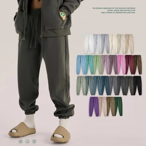Pantalon de jogging molletonné personnalisé OEM de haute qualité pour homme – Automne/Hiver – Coupe ample et décontractée – Style vintage avec revers – Vente en gros - Product Image 1