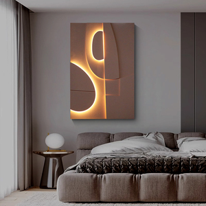 Arte Murale in Rilievo Fatta a Mano di Alta Qualità per Soggiorno Moderno, Decorazione Astratta Wabi Sabi Geometrica Testurizzata, Dipinto in Arenaria Intagliata - Product Image 3