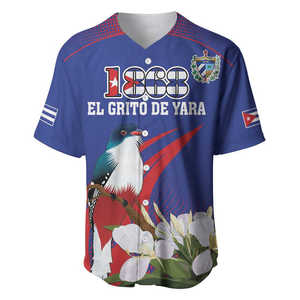 Camiseta de béisbol personalizada del Día de la independencia de <span class=keywords><strong>Cuba</strong></span> 1868 <span class=keywords><strong>Tocororo</strong></span> con mariposa blanca, camiseta de béisbol de poliéster <span class=keywords><strong>Cuba</strong></span> al por mayor para hombres - Product Image 5