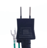 Câble d'alimentation HENG-WELL LS-20 125V PSE Japon 2 broches noir IP11 avec fil de terre pour TV/fer à repasser/appareils électroménagers