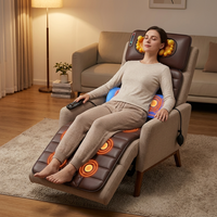 PU-Bezug Massagematte mit Nacken-Shiatsu-Funktion und Heizung, Taillen-Luftstreckung, 10 Vibrationsmotoren Massage
