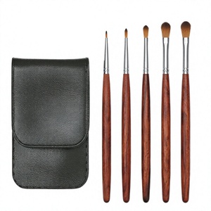 Custom Logo Acrylic Watercolor Oil Painting Artist <b>Paint</b> <b>Brushes</b> Private Label Art Supplies Nylon Hair Metal Travel/ 5-Piece <b>Set</b> - Product Image 3
