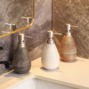 Modern Creative Brushed Refillable Ceramic <b>Soap</b> Dispenser for Home Bathroom Hotel Washroom Liquid <b>Soap</b> Body Wash Shampoo Bottle - Product Image 4