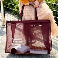 Hochwertige Polyester-Nylon-Gaze Einkaufstasche, Supermarkt-Tasche mit Großer Kapazität, Transparente Netz-Tragetasche für Einkaufszentren und Reisen
