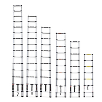 Échelle télescopique industrielle en aluminium, pliable, multi-usages pour atelier et escalier, capacité de 375 lb