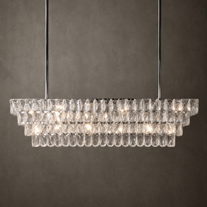 Elegant Long Tier <b>Crystal</b> Pendant Lamp Linear <b>Crystal</b> <b>Chandelier</b> For Modern Home Dining Area <b>Lighting</b> - Product Image 3