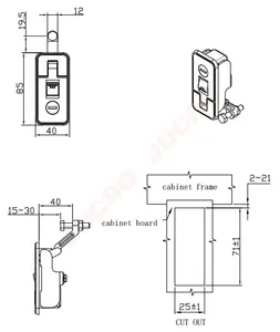 DL718-3C verrou de compression d'avion étanche noir direct d'usine pour voiture de ramassage