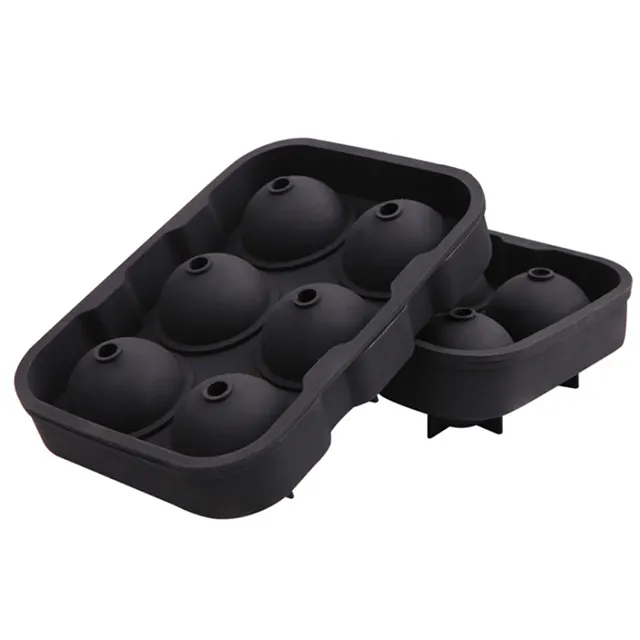 wholesale 6 cavity round cube sphere ice mold food grade custom summer cooling home essential silicone ice ball mold