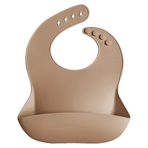 2024 nouveau Design Original usine accepter Logo personnalisé portable étanche Silicone bébé bavoir pour nourrir bébé
