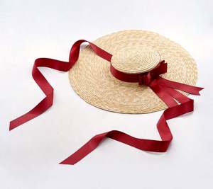 CLN612603 Sombreros de Paja de Trigo al por Mayor con Ala Ancha y Lazo, Sombrero de Playa para Mujer, Sombrero Turístico, Sombrero para el Sol - Product Image 4