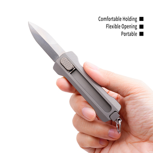 Coltello Tascabile Retrattile in Titanio con Lama da Caccia in Acciaio Inossidabile e Blocco di Sicurezza - Product Image 5