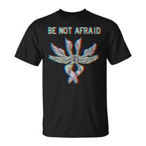 T-shirt Be Not Afraid Angel Seraphim Glitch nera, taglia unisex per adulti - Product Image 1