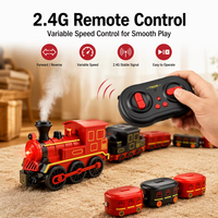 Ferngesteuerter Dampfzug für Kinder 2,4G RC Lokomotive Spielzeug mit Dampfsprühgeräusch und Magnetwagen für Jungen Mädchen Geburtstagsgeschenk