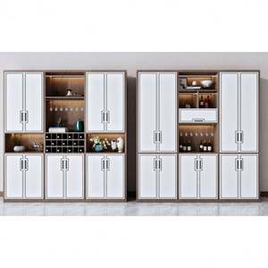 Custom Farmhouse Reclaimed Wood Living Room Wine Storage Bookcase <b>Sideboards</b> Buffet Cabinets Glass Door Drawer Cabinet - Product Image 2