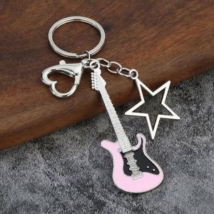 Llavero de guitarra de alta calidad en oferta, regalo creativo Y2K, colgante de estrella con botón de amor y deseo. - Product Image 3