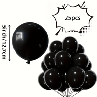 Ballons en latex noir solide de 5 pouces, lot de 25, vente en gros pour décorations d'Halloween, d'anniversaire et de fêtes, pour les détaillants