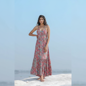 เดรสแม็กซี่สไตล์ยาวหรูหราสำหรับฤดูร้อนเพื่อความสบายและมีสไตล์ - Product Image 1