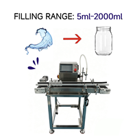 Machine de remplissage de liquides portable semi-automatique à pompe magnétique, contrôlée par PLC, de table, réglable de 5 à 2000 ml, pour eau et boissons