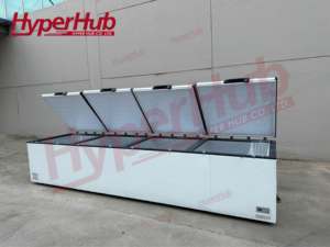 Congélateur coffre polyvalent commercial à 4 portes à ouverture par le haut Ventilateur de refroidissement direct à température unique Réfrigérateur fiable - Product Image 5