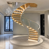Escalier Courbé Sur Mesure Haut de Gamme pour Villa Designer – Production OEM/ODM