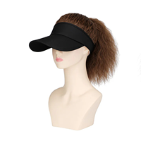 Casquette de baseball ajustable Mumeng pour extérieur avec perruque queue de cheval ondulée marron/noir/rose pour femme, résistante à la chaleur, en fibre haute température