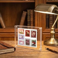 Support de Présentation Magnétique Transparent en Acrylique pour Cadre Photo, Ensemble de Panneaux de Table Double Face à Fixation Magnétique