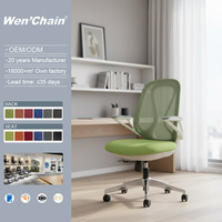 Foshan meubles de maison réglable rabattable accoudoir pivotant pas cher personnel vert maille tissu ordinateur bureau chaise de bureau pour étudier