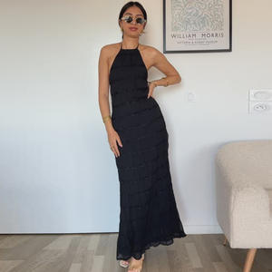 <span class=keywords><strong>Robe</strong></span> <span class=keywords><strong>moulante</strong></span> plissée dos nu pour femme 51618DBD – <span class=keywords><strong>Robe</strong></span> longue midi <span class=keywords><strong>moulante</strong></span> unie à volants pour femme – Vente en gros - Product Image 3