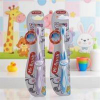 Brosse à dents manuelle pour enfants, logo personnalisé, dessin animé, plastique, portable, auto-brossage, poils doux