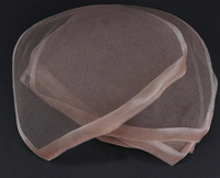 Une seule pièce/lot de bonnet de perruque en dentelle suisse mono-filament beige réglable avec un filet à cheveux élastique snood