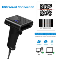 Escáner de Código de Barras Inalámbrico/Alámbrico de Modo Dual 2.4G, Lector de Códigos QR Portátil con Base de Carga Automática para Supermercado