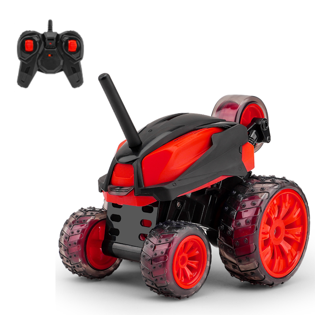 Y12 Mini 5-Wheel Red Remote Control 360° Rotation Stunt Drift Racing Car RC Off-Road Vehicle for Children Toy