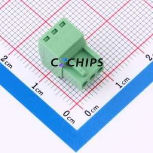DB2EK-2.54-3P-GN-S Plug-in Terminal Block P=2.54mm Connector Male Plug 1x3P 2.54mm Green - Product Image 2