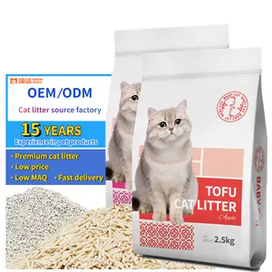 Usine de litière pour chat de première classe en Chine Litière pour chat en chanvre tofu 0.5-3mm personnalisée