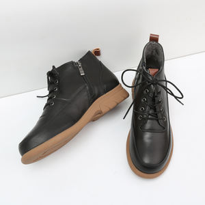 รองเท้าบูทหุ้มข้อสูงหนังนิ่มสีน้ำตาลสำหรับผู้หญิง แบบผูกเชือกและซิป ดีไซน์ทันสมัย ส้นหนา พื้นนุ่ม สวมใส่สบาย เหมาะสำหรับฤดูใบไม้ร่วงและฤดูหนาว - Product Image 2