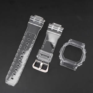 Accessoires de montre, bracelets de montre en caoutchouc TPU sport pour <span class=keywords><strong>Casio</strong></span> DW5600 GW-<span class=keywords><strong>M5610</strong></span> avec boîtier de montre transparent - Product Image 4