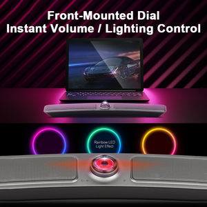 <span class=keywords><strong>Barre</strong></span> <span class=keywords><strong>de</strong></span> <span class=keywords><strong>son</strong></span> incurvée RGB pour gaming, grille métallique peu encombrante, <span class=keywords><strong>son</strong></span> surround 3D, basses améliorées, effets multicolores, compatible téléphone portable - Product Image 4