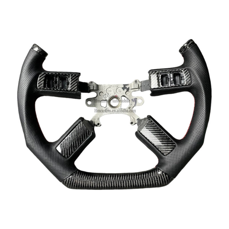 Perforated Leather+Carbon Fibre+red Stitching