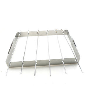 Canasta para Asar <span class=keywords><strong>Kebab</strong></span> de Acero Inoxidable, Portátil, Antiadherente, Soporte para Brochetas, Herramienta de Asado Duradera con Caja de Seguridad - Product Image 1