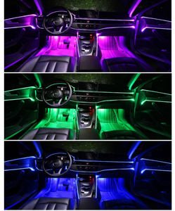 Lumière d'ambiance intérieure de voiture LED RGB 5 en 1 6M avec contrôle par application, bande lumineuse néon en <span class=keywords><strong>fibre</strong></span> optique pour voiture, lampes décoratives - Product Image 6