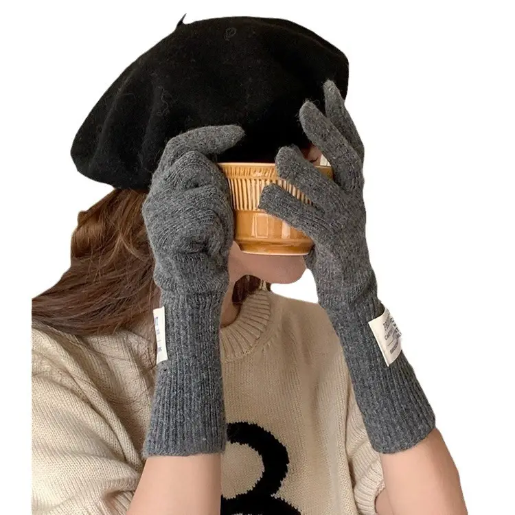 ถุงมือยาวแบบถักถุงมืออุ่นมืออุ่นมืออุ่นมือด้วยนิ้วมือถุงมือถักแบบนุ่มยืดหยุ่นสำหรับผู้ชายและผู้หญิง