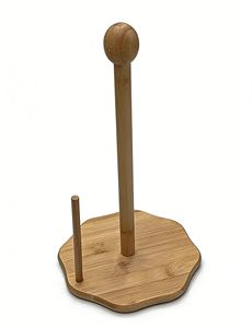 Portarrollos de Papel de Bambú Natural con Base en Forma de Árbol y Doble Varilla de Estabilización, Soporte Multifuncional para Papel Higiénico de <span class=keywords><strong>Cocina</strong></span> y Baño - Product Image 4