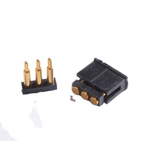 황동 스프링 장착 수/암형 볼 플런저 포고 핀 5핀 자석 PCB 커넥터 금도금 고사이클