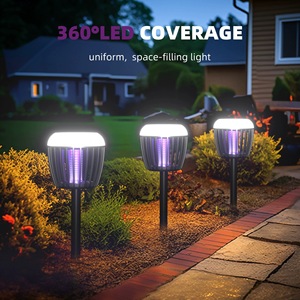 โคมไฟดักยุงพลังงานแสงอาทิตย์ สำหรับภายนอกอาคาร กันน้ำ พร้อมสวิตช์แบบเหนี่ยวนำ 5.5W ไฟ LED สำหรับสวน - Product Image 2