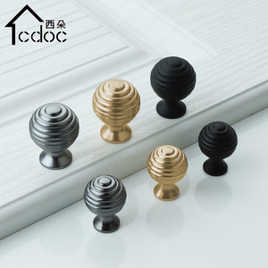 Tcdoc Furniture Handle <b>Knob</b> Aluminum Alloy Round Cabinet Drawer Door Minimalist Durable - Product Image 2
